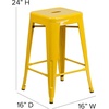 image:imageFlash Furniture Kai Commercial Grade 24 High Backless Black Metal IndoorOutdoor Counter Height Stool with Square SeatYellow