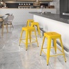 image:imageFlash Furniture Kai Commercial Grade 24 High Backless Black Metal IndoorOutdoor Counter Height Stool with Square SeatYellow