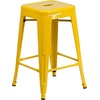 image:imageFlash Furniture Kai Commercial Grade 24 High Backless Black Metal IndoorOutdoor Counter Height Stool with Square SeatYellow