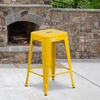 image:imageFlash Furniture Kai Commercial Grade 24 High Backless Black Metal IndoorOutdoor Counter Height Stool with Square SeatYellow