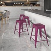 image:imageFlash Furniture Kai Commercial Grade 24 High Backless Purple IndoorOutdoor Counter Height Stool Pack of 1
