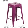 image:imageFlash Furniture Kai Commercial Grade 24 High Backless Purple IndoorOutdoor Counter Height Stool Pack of 1