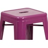 image:imageFlash Furniture Kai Commercial Grade 24 High Backless Purple IndoorOutdoor Counter Height Stool Pack of 1