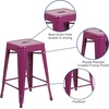 image:imageFlash Furniture Kai Commercial Grade 24 High Backless Purple IndoorOutdoor Counter Height Stool Pack of 1