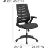 image:imageFlash Furniture Kale High Back Designer Black Mesh Executive Swivel Ergonomic Office Chair with Height Adjustable FlipUp ArmsBlack