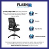 image:imageFlash Furniture Kale High Back Designer Black Mesh Executive Swivel Ergonomic Office Chair with Height Adjustable FlipUp ArmsBlack