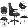 image:imageFlash Furniture Kale High Back Designer Black Mesh Executive Swivel Ergonomic Office Chair with Height Adjustable FlipUp ArmsBlack