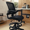 image:imageFlash Furniture Kale MidBack Swivel Office Chair with Adjustable Foot Ring Lumbar Support and Seat Height Ergonomic Mesh Executive Chair Black