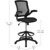 image:imageFlash Furniture Kale MidBack Swivel Office Chair with Adjustable Foot Ring Lumbar Support and Seat Height Ergonomic Mesh Executive Chair Black