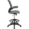 image:imageFlash Furniture Kale MidBack Swivel Office Chair with Height Adjustable Foot Ring and Lumbar Support Mesh Executive Chair with Armrests Dark Gray