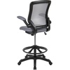 image:imageFlash Furniture Kale MidBack Swivel Office Chair with Height Adjustable Foot Ring and Lumbar Support Mesh Executive Chair with Armrests Dark Gray