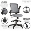 image:imageFlash Furniture Kale MidBack Swivel Office Chair with Height Adjustable Foot Ring and Lumbar Support Mesh Executive Chair with Armrests Dark Gray