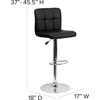 image:imageFlash Furniture Kathleen Contemporary Black Quilted Vinyl Adjustable Height Barstool with Chrome BaseBlack
