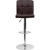 image:imageFlash Furniture Kathleen Contemporary Black Quilted Vinyl Adjustable Height Barstool with Chrome BaseBrown