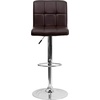 image:imageFlash Furniture Kathleen Contemporary Black Quilted Vinyl Adjustable Height Barstool with Chrome BaseBrown