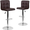 image:imageFlash Furniture Kathleen Contemporary Black Quilted Vinyl Adjustable Height Barstool with Chrome BaseBrown