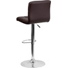 image:imageFlash Furniture Kathleen Contemporary Black Quilted Vinyl Adjustable Height Barstool with Chrome BaseBrown