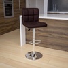 image:imageFlash Furniture Kathleen Contemporary Black Quilted Vinyl Adjustable Height Barstool with Chrome BaseBrown