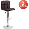 image:imageFlash Furniture Kathleen Contemporary Black Quilted Vinyl Adjustable Height Barstool with Chrome BaseBrown