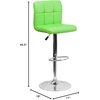 image:imageFlash Furniture Kathleen Contemporary Black Quilted Vinyl Adjustable Height Barstool with Chrome BaseGreen
