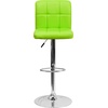 image:imageFlash Furniture Kathleen Contemporary Black Quilted Vinyl Adjustable Height Barstool with Chrome BaseGreen