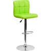 image:imageFlash Furniture Kathleen Contemporary Black Quilted Vinyl Adjustable Height Barstool with Chrome BaseGreen