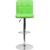 image:imageFlash Furniture Kathleen Contemporary Black Quilted Vinyl Adjustable Height Barstool with Chrome BaseGreen