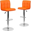 image:imageFlash Furniture Kathleen Contemporary Black Quilted Vinyl Adjustable Height Barstool with Chrome BaseOrange
