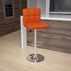image:imageFlash Furniture Kathleen Contemporary Black Quilted Vinyl Adjustable Height Barstool with Chrome BaseOrange