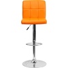 image:imageFlash Furniture Kathleen Contemporary Black Quilted Vinyl Adjustable Height Barstool with Chrome BaseOrange