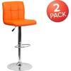 image:imageFlash Furniture Kathleen Contemporary Black Quilted Vinyl Adjustable Height Barstool with Chrome BaseOrange