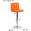 image:imageFlash Furniture Kathleen Contemporary Black Quilted Vinyl Adjustable Height Barstool with Chrome BaseOrange