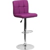 image:imageFlash Furniture Kathleen Contemporary Black Quilted Vinyl Adjustable Height Barstool with Chrome BasePurple