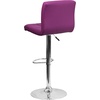 image:imageFlash Furniture Kathleen Contemporary Black Quilted Vinyl Adjustable Height Barstool with Chrome BasePurple