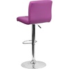 image:imageFlash Furniture Kathleen Contemporary Black Quilted Vinyl Adjustable Height Barstool with Chrome BasePurple