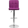 image:imageFlash Furniture Kathleen Contemporary Black Quilted Vinyl Adjustable Height Barstool with Chrome BasePurple