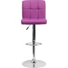 image:imageFlash Furniture Kathleen Contemporary Black Quilted Vinyl Adjustable Height Barstool with Chrome BasePurple