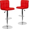 image:imageFlash Furniture Kathleen Contemporary Black Quilted Vinyl Adjustable Height Barstool with Chrome BaseRed