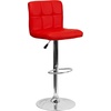 image:imageFlash Furniture Kathleen Contemporary Black Quilted Vinyl Adjustable Height Barstool with Chrome BaseRed