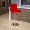 image:imageFlash Furniture Kathleen Contemporary Black Quilted Vinyl Adjustable Height Barstool with Chrome BaseRed