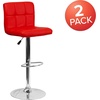 image:imageFlash Furniture Kathleen Contemporary Black Quilted Vinyl Adjustable Height Barstool with Chrome BaseRed