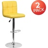 image:imageFlash Furniture Kathleen Contemporary Black Quilted Vinyl Adjustable Height Barstool with Chrome BaseYellow