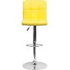 image:imageFlash Furniture Kathleen Contemporary Black Quilted Vinyl Adjustable Height Barstool with Chrome BaseYellow