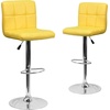 image:imageFlash Furniture Kathleen Contemporary Black Quilted Vinyl Adjustable Height Barstool with Chrome BaseYellow