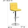 image:imageFlash Furniture Kathleen Contemporary Black Quilted Vinyl Adjustable Height Barstool with Chrome BaseYellow