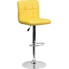 image:imageFlash Furniture Kathleen Contemporary Black Quilted Vinyl Adjustable Height Barstool with Chrome BaseYellow