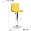image:imageFlash Furniture Kathleen Contemporary Black Quilted Vinyl Adjustable Height Barstool with Chrome BaseYellow