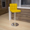 image:imageFlash Furniture Kathleen Contemporary Black Quilted Vinyl Adjustable Height Barstool with Chrome BaseYellow