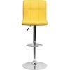 image:imageFlash Furniture Kathleen Contemporary Black Quilted Vinyl Adjustable Height Barstool with Chrome BaseYellow