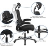 image:imageFlash Furniture Kelista HighBack Swivel Office Chair with Adjustable Lumbar Support and Seat Height Ergonomic Mesh Desk Chair BlackBlack
